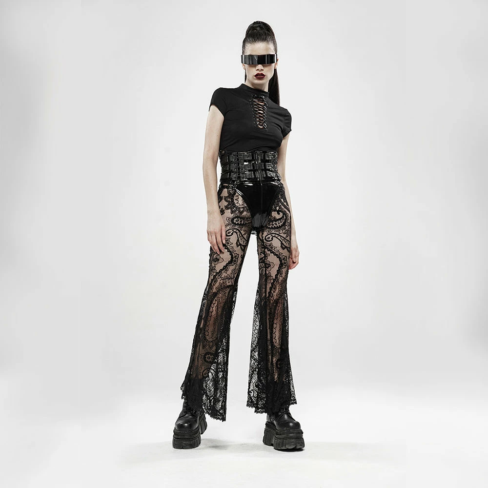 Punk Rave Store Hollow-out Strap Short-sleeved T-shirt 8 Punk Rave Store Hollow-out Strap Short-sleeved T-shirt