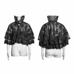 Punk Rave Store Flower Embroidered High Collar Lace Gothic Coat/lolita Cloak