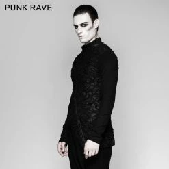 Punk Rave Store Mandarin Collar Decadent Heavy Long Sleeve Punk T-shirts