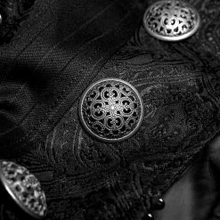 Punk Rave Store Branded Classical Extra Long Men Striped Punk Coat Gothic Vampire