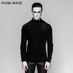 Punk Rave Store Gorgeous Elastic Square Pattern Long Sleeve Gothic T-shirts