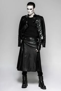 Punk Rave Store Punk Accessories Length Delicate Mesh Leather Mens Gloves CyberPunk