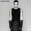 Punk Rave Store Punk Accessories Length Delicate Mesh Leather Mens Gloves CyberPunk