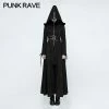 Punk Rave Store Cyber Goth Women Dark Angel Long Gothic Coat Hooded Fake Two Piece