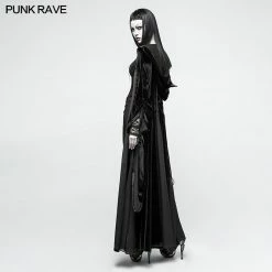 Punk Rave Store Embroidered Dark Goddess Long Velvet Gothic Coat For Women Byzantine Style