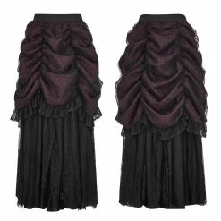 Punk Rave Store Gorgeous Flame Jacquard Gothic Skirt With Bubble Lace Hem