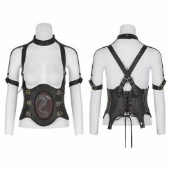 Punk Rave Store Vintage Punk Accessories Western Dragon Printing Girdle