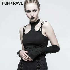 Punk Rave Store One Piece Mosaic Fashion Gothic Accessories Soft Knitting Hemming Stitching Glove Gloves