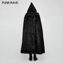 Punk Rave Store Winter Woolen Worsted Witch Long Gothic Coat For Men