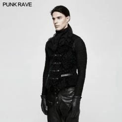 Punk Rave Store High Quality Velvet Printing Gothic Vest For Men