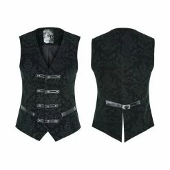 Punk Rave Store High Quality Velvet Printing Gothic Vest For Men