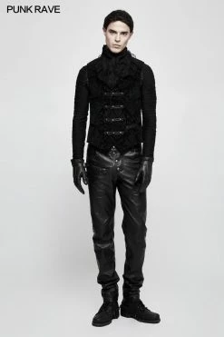 Punk Rave Store High Quality Velvet Printing Gothic Vest For Men