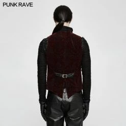 Punk Rave Store High Quality Velvet Printing Gothic Vest For Men
