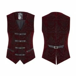 Punk Rave Store High Quality Velvet Printing Gothic Vest For Men