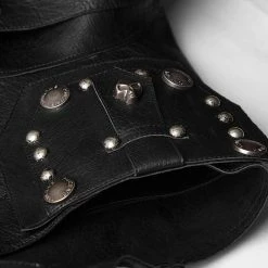 Punk Rave Store Personality Punk Coat Heavy Leather Sleeveless Waistcoat For Men