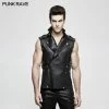 Punk Rave Store Personality Punk Coat Heavy Leather Sleeveless Waistcoat For Men