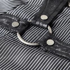 Punk Rave Store Handsome Striped Punk Shirt With Free Hanging Metal Chain