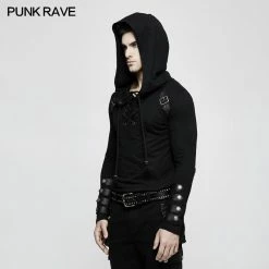 Punk Rave Store Punk Sweater & Hoodies Hooded Loop Sleeve Long Punk Sweaters For Men