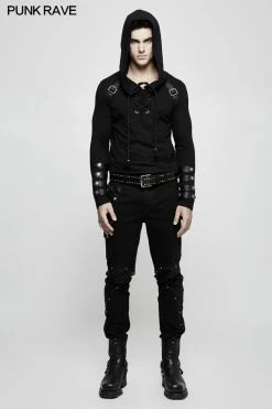 Punk Rave Store Punk Sweater & Hoodies Hooded Loop Sleeve Long Punk Sweaters For Men