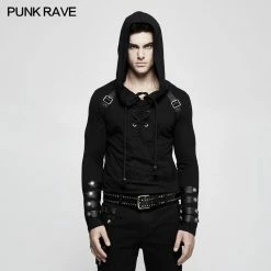 Punk Rave Store Punk Sweater & Hoodies Hooded Loop Sleeve Long Punk Sweaters For Men