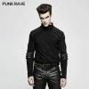Punk Rave Store Punk Mens T Shirts Sweater Knitted Armor Stereo Punk T-shirts With Turtleneck Collar