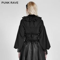 Punk Rave Store Women Chiffon Lace Fabric Gothic Shirt Lolita Blouse With Unique Sleeve