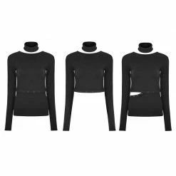 Punk Rave Store Daily Soft Split Punk Sweater With Separate Collar Punk Sweater & Hoodies