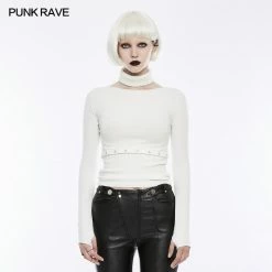 Punk Rave Store Daily Soft Split Punk Sweater With Separate Collar Punk Sweater & Hoodies