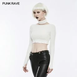 Punk Rave Store Daily Soft Split Punk Sweater With Separate Collar Punk Sweater & Hoodies