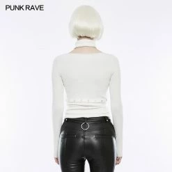 Punk Rave Store Daily Soft Split Punk Sweater With Separate Collar Punk Sweater & Hoodies