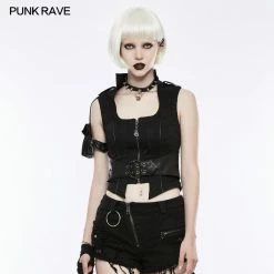 Punk Rave Store Handsome Punk Vest With Removable Bag