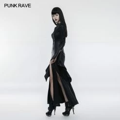 Punk Rave Store Gorgeous Black High Split Lace Gothic Dress