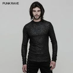 Punk Rave Store Comfortable Elastic Printing Gothic T-shirt For Men