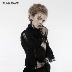 Punk Rave Store Elegant Gothic Accessory Lace Gloves With Cuff Split Design