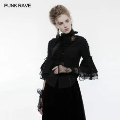 Punk Rave Store Elegant Gothic Accessory Lace Gloves With Cuff Split Design
