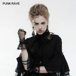 Punk Rave Store Elegant Gothic Accessory Lace Gloves With Cuff Split Design