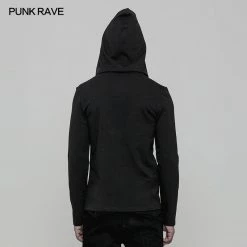 Punk Rave Store Punk Sweater & Hoodies Daily Hooded Micro-elastic Knitted Punk Sweater