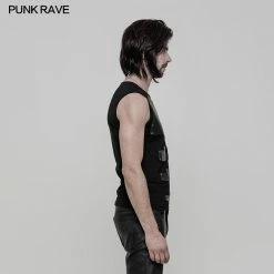 Punk Rave Store Skinny Muscular Sleeveless Punk T-shirt For Men