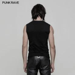 Punk Rave Store Skinny Muscular Sleeveless Punk T-shirt For Men