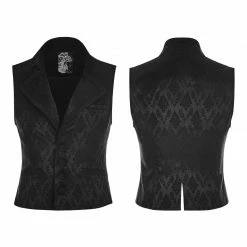 Punk Rave Store Simple Fashion Jacquard Gothic Vest For Men