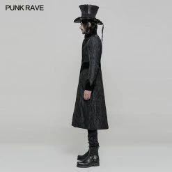Punk Rave Store Victoria Gorgeous Long Gothic Coat Stereo Jacquard Men Jacket