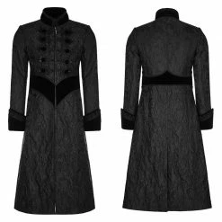 Punk Rave Store Victoria Gorgeous Long Gothic Coat Stereo Jacquard Men Jacket