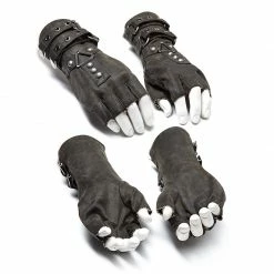 Punk Rave Store Super Cool Steampunk Leather Gloves Men Punk Accessory