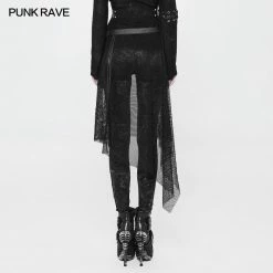 Punk Rave Store Women Perspective Mesh Leather Waist Belt Personality Punk Accessories