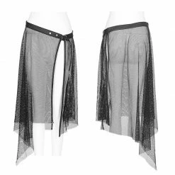 Punk Rave Store Women Perspective Mesh Leather Waist Belt Personality Punk Accessories