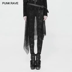 Punk Rave Store Women Perspective Mesh Leather Waist Belt Personality Punk Accessories