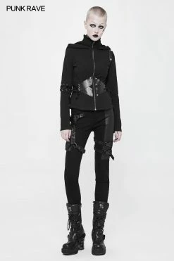 Punk Rave Store Witch Short Hooded Cardigan Punk Sweater Coat