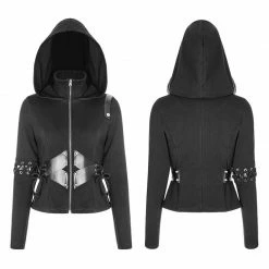Punk Rave Store Witch Short Hooded Cardigan Punk Sweater Coat