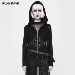 Punk Rave Store Witch Short Hooded Cardigan Punk Sweater Coat