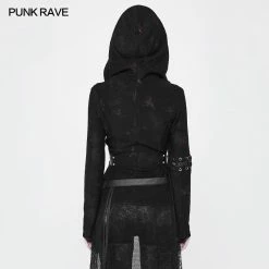 Punk Rave Store Witch Short Hooded Cardigan Punk Sweater Coat